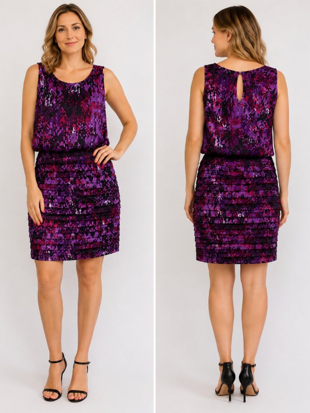 Ricki’s Women’s Large Purple Pink Abstract Sleeveless Dress